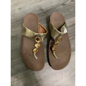 FitFlop Shoes Womens Size 11 Sandals Jeweled Snake Embossed Comfortable